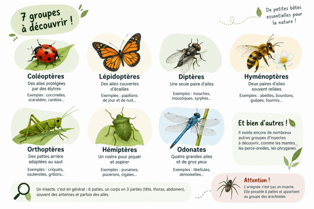 Les grandes familles d&rsquo;insectes